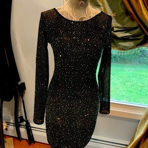 Crystal dress gold label wow couture medium
